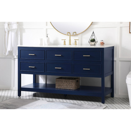 Elegant Bathroom Vanity - Blue (VF19060BL)
