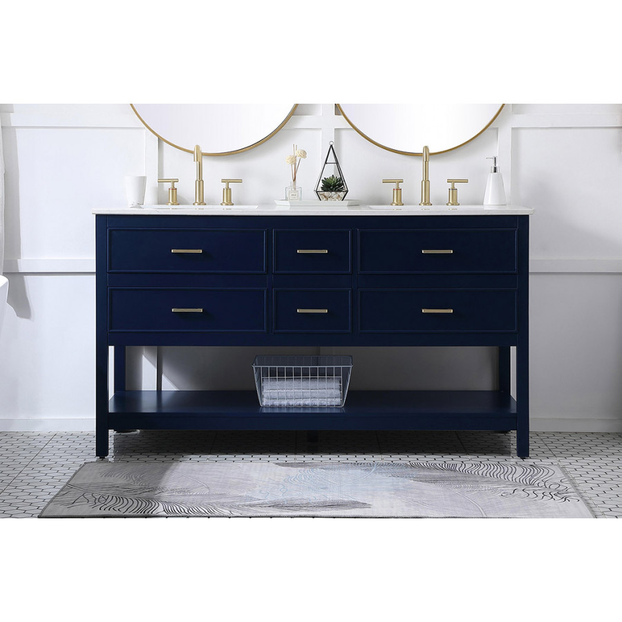 Elegant Bathroom Vanity - Blue (VF19060DBL)