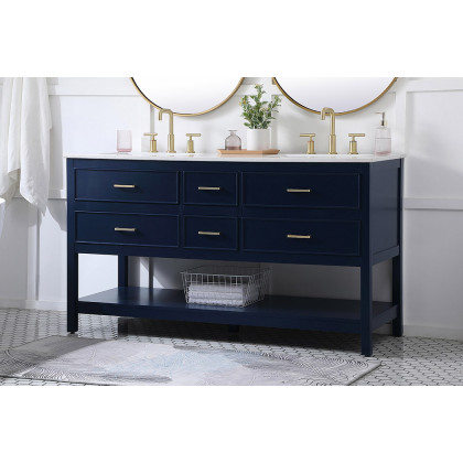 Elegant Bathroom Vanity - Blue (VF19060DBL)
