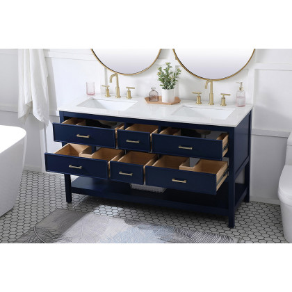 Elegant Bathroom Vanity - Blue (VF19060DBL)
