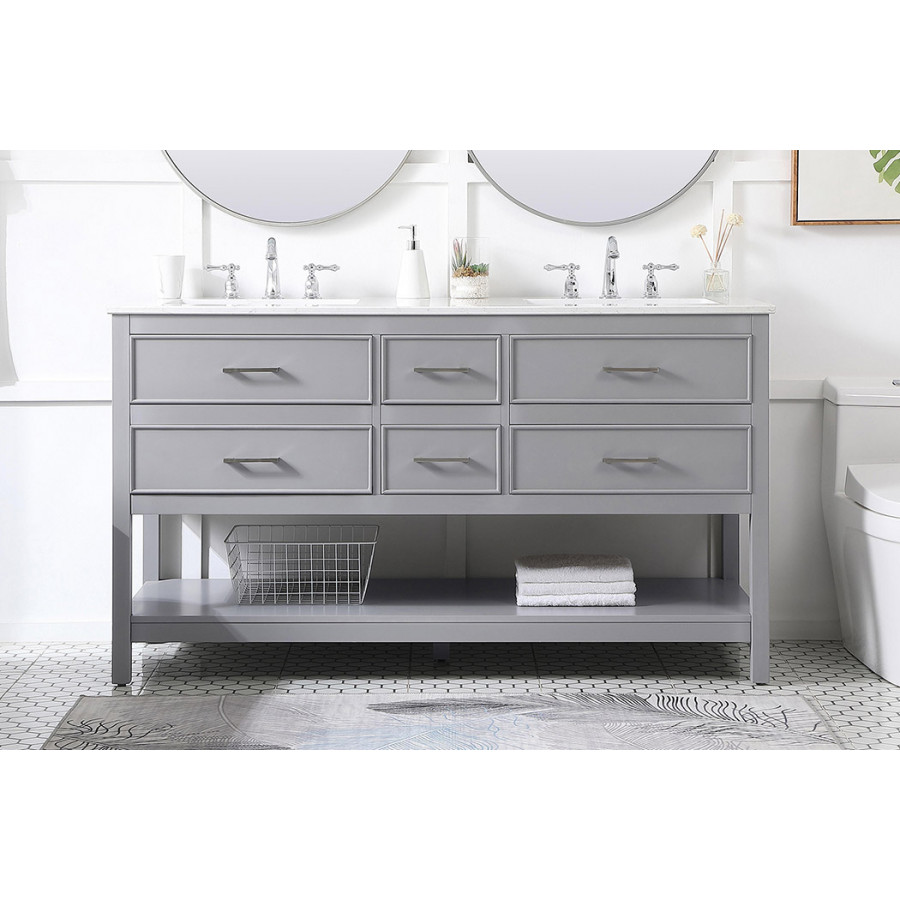 Elegant Bathroom Vanity - Gray (VF19060DGR)
