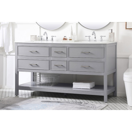 Elegant Bathroom Vanity - Gray (VF19060DGR)