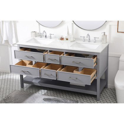 Elegant Bathroom Vanity - Gray (VF19060DGR)