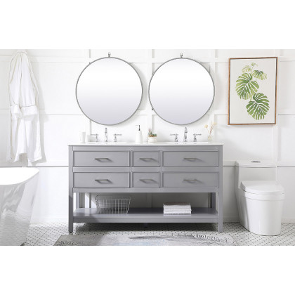Elegant Bathroom Vanity - Gray (VF19060DGR)