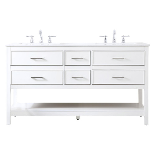 Elegant Bathroom Vanity - White (VF19060DWH)