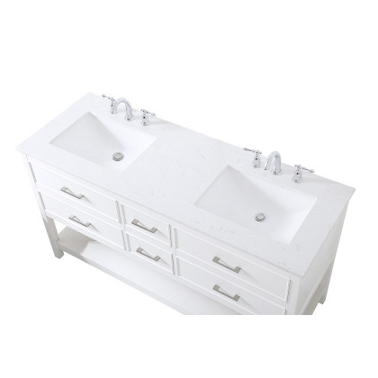 Elegant Bathroom Vanity - White (VF19060DWH)