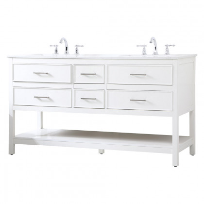 Elegant Bathroom Vanity - White (VF19060DWH)