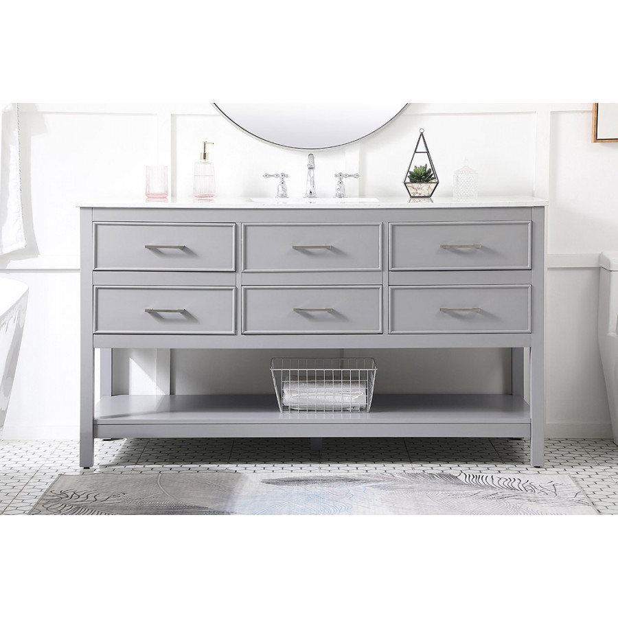Elegant Bathroom Vanity - Gray (VF19060GR)