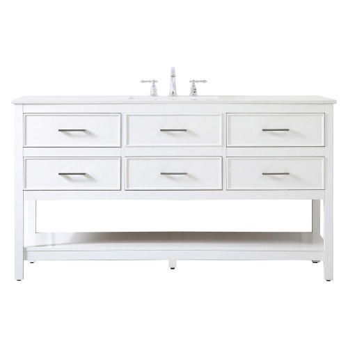 Elegant Bathroom Vanity - White (VF19060WH)