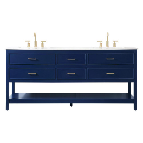 Elegant Bathroom Vanity - Blue (VF19072DBL)