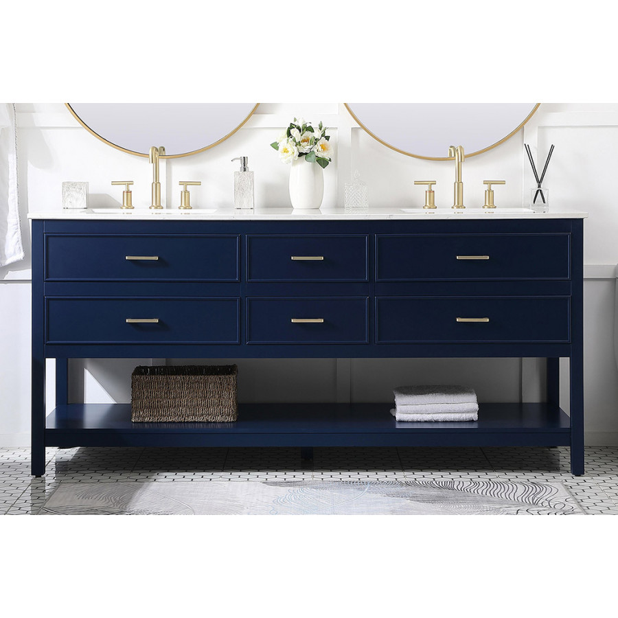 Elegant Bathroom Vanity - Blue (VF19072DBL)