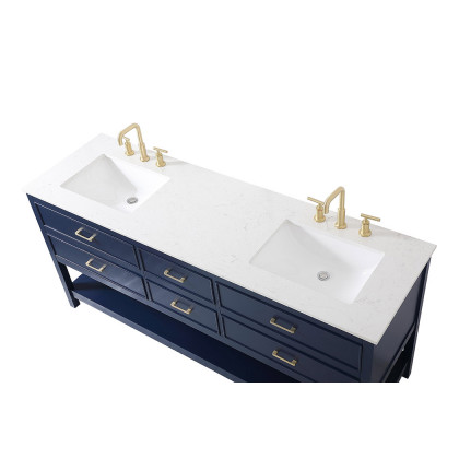 Elegant Bathroom Vanity - Blue (VF19072DBL)