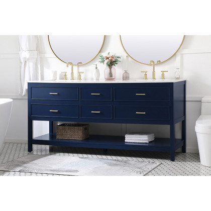 Elegant Bathroom Vanity - Blue (VF19072DBL)