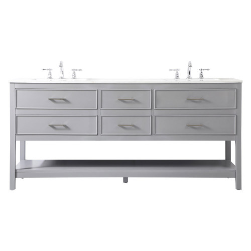 Elegant Bathroom Vanity - Gray (VF19072DGR)