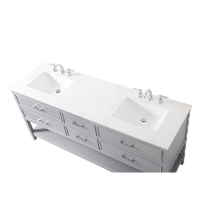 Elegant Bathroom Vanity - Gray (VF19072DGR)