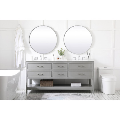 Elegant Bathroom Vanity - Gray (VF19072DGR)