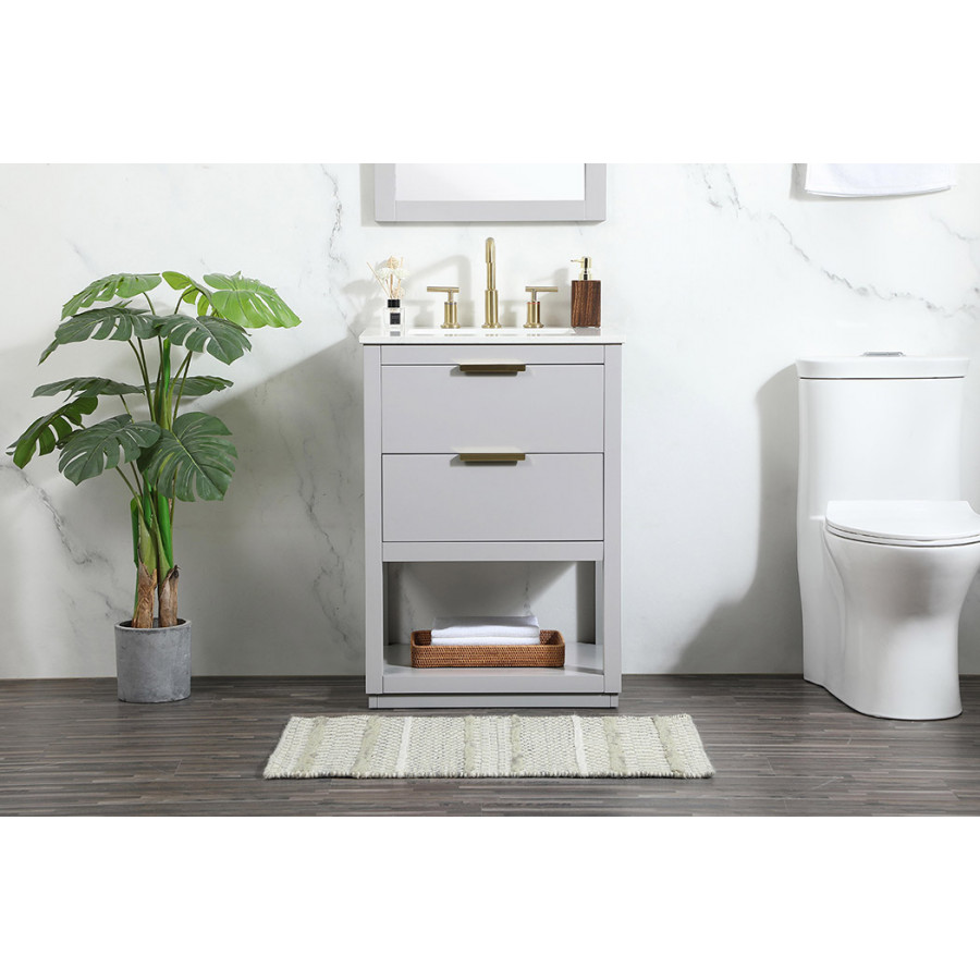 Elegant Bathroom Vanity - Gray (VF19224GR)