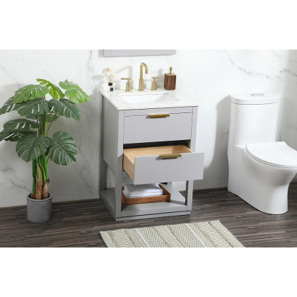 Elegant Bathroom Vanity - Gray (VF19224GR)