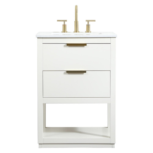 Elegant Bathroom Vanity - White (VF19224WH)