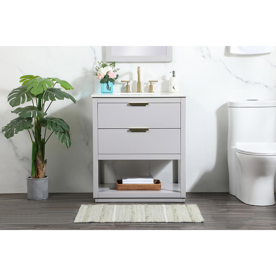 Elegant Bathroom Vanity - Gray (VF19230GR-BS)