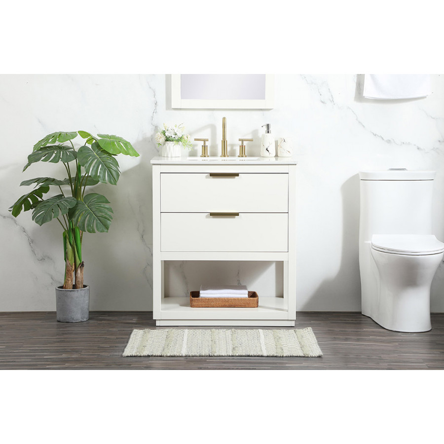 Elegant Bathroom Vanity - White (VF19230WH)