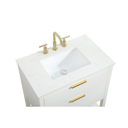 Elegant Bathroom Vanity - White (VF19230WH)