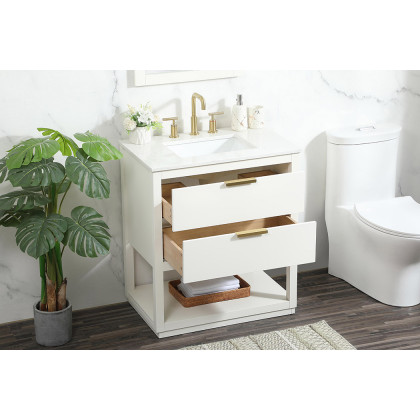 Elegant Bathroom Vanity - White (VF19230WH)