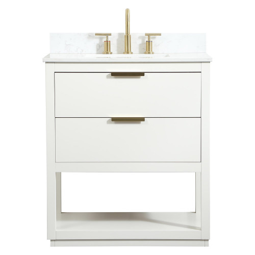 Elegant Bathroom Vanity - White (VF19230WH-BS)