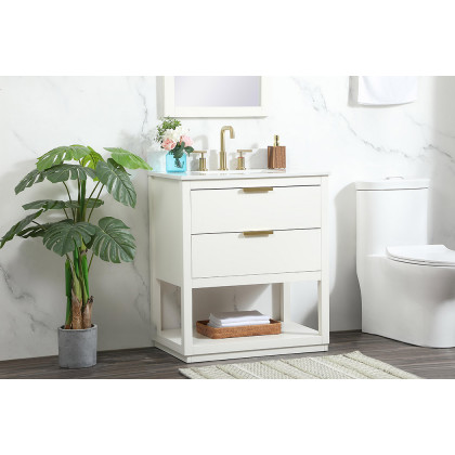 Elegant Bathroom Vanity - White (VF19230WH-BS)