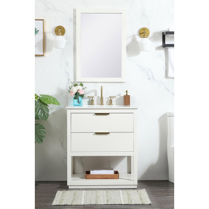 Elegant Bathroom Vanity - White (VF19230WH-BS)