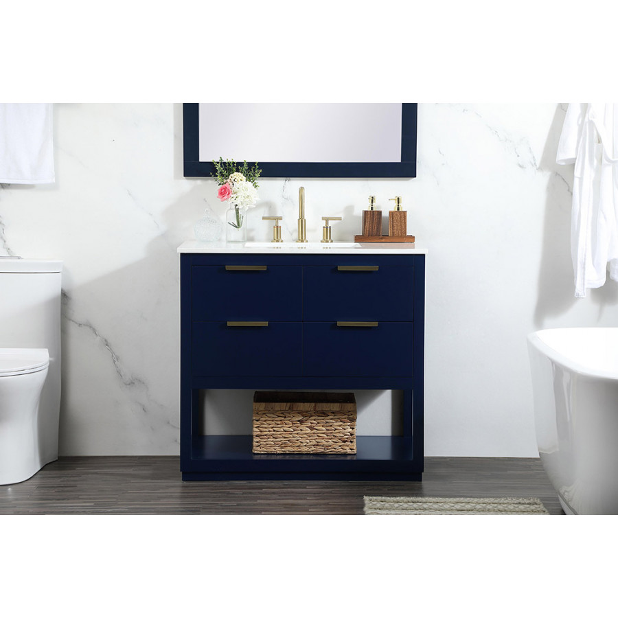 Elegant Bathroom Vanity - Blue (VF19236BL)