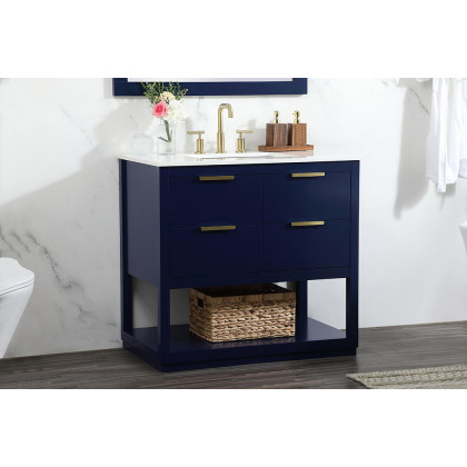 Elegant Bathroom Vanity - Blue (VF19236BL)