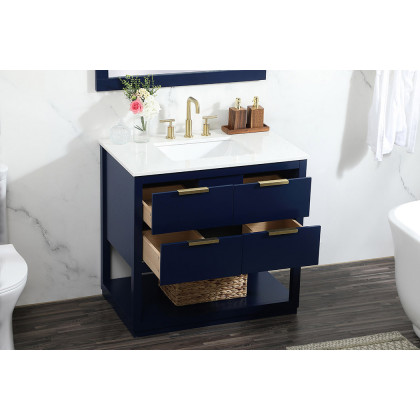 Elegant Bathroom Vanity - Blue (VF19236BL)