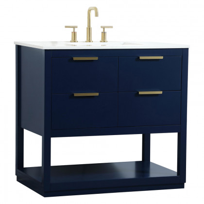 Elegant Bathroom Vanity - Blue (VF19236BL)