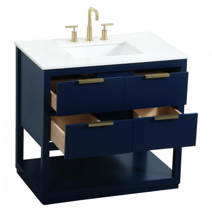 Elegant Bathroom Vanity - Blue (VF19236BL)