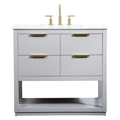 Elegant Bathroom Vanity - Gray (VF19236GR)