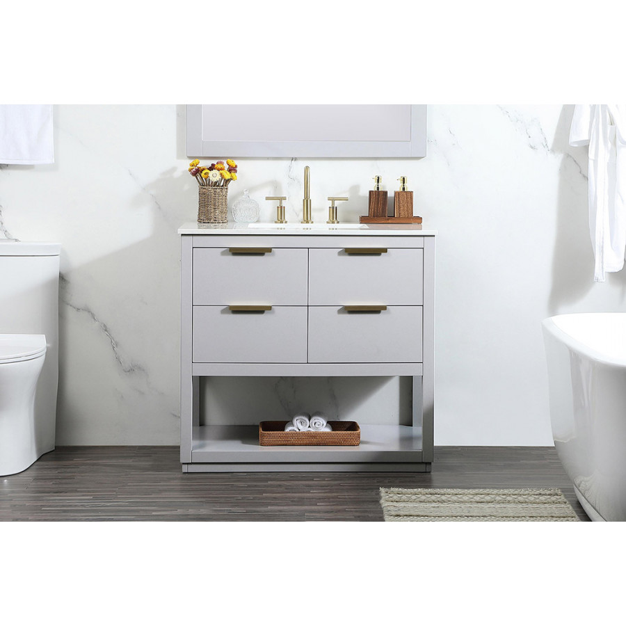Elegant Bathroom Vanity - Gray (VF19236GR)