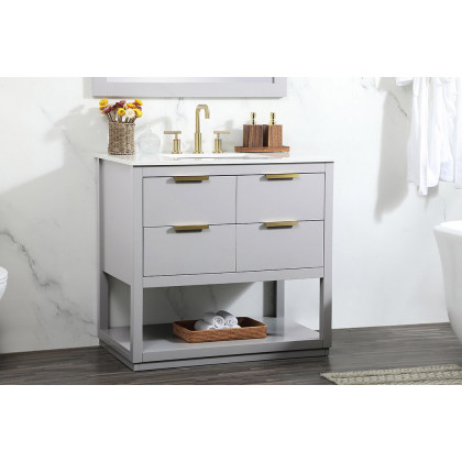Elegant Bathroom Vanity - Gray (VF19236GR)