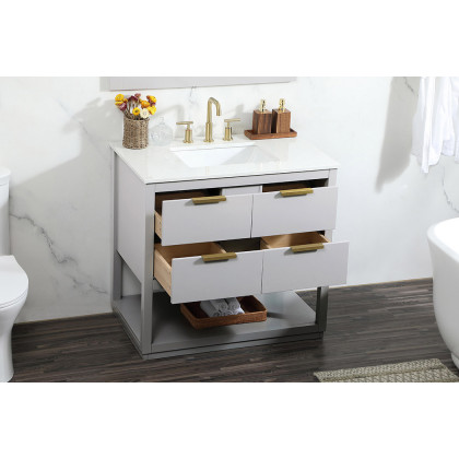 Elegant Bathroom Vanity - Gray (VF19236GR)