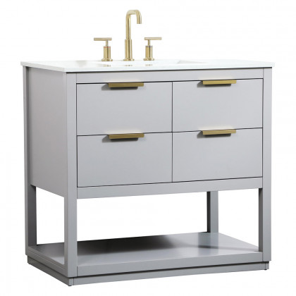Elegant Bathroom Vanity - Gray (VF19236GR)
