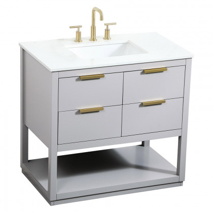 Elegant Bathroom Vanity - Gray (VF19236GR)