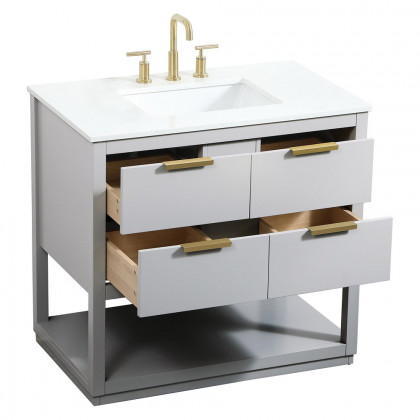 Elegant Bathroom Vanity - Gray (VF19236GR)