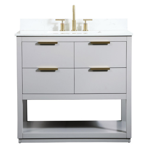 Elegant Bathroom Vanity - Gray (VF19236GR-BS)