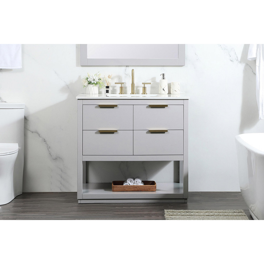 Elegant Bathroom Vanity - Gray (VF19236GR-BS)