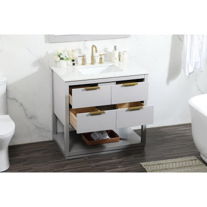Elegant Bathroom Vanity - Gray (VF19236GR-BS)
