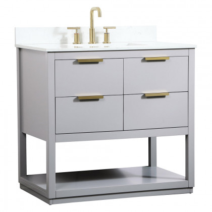 Elegant Bathroom Vanity - Gray (VF19236GR-BS)
