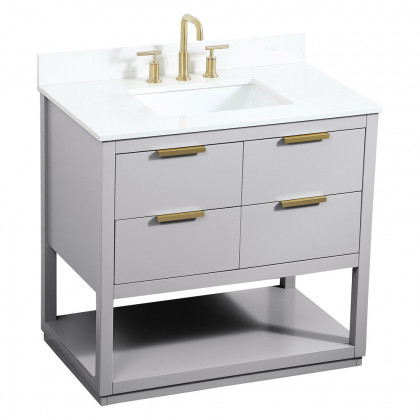Elegant Bathroom Vanity - Gray (VF19236GR-BS)