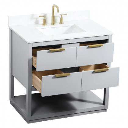 Elegant Bathroom Vanity - Gray (VF19236GR-BS)