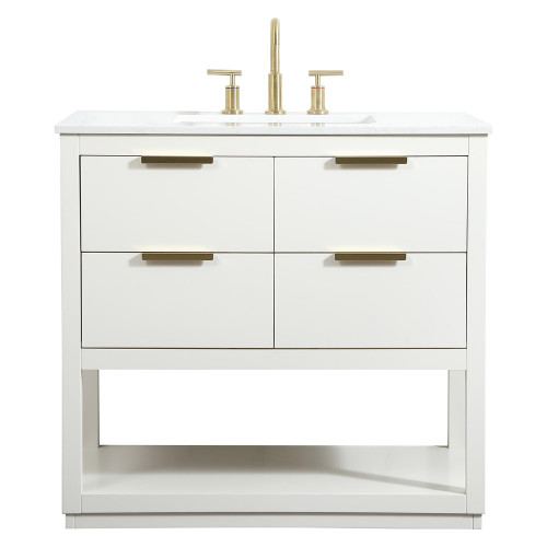 Elegant Bathroom Vanity - White (VF19236WH)