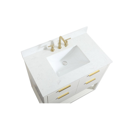 Elegant Bathroom Vanity - White (VF19236WH-BS)